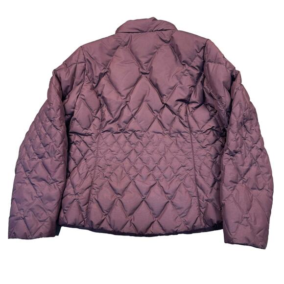 Eddie Bauer Goose Down Jacket Petite Medium Quilted Premium Maroon Barn Coat PM - Picture 9 of 10